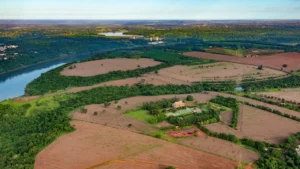 Aerial agricultural landscape in Latin America representing regional feedstock potential and energy security.
