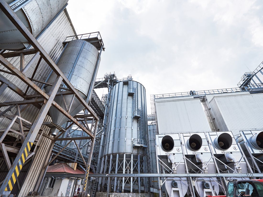 Agricultural storage silos used in biomass supply chain planning