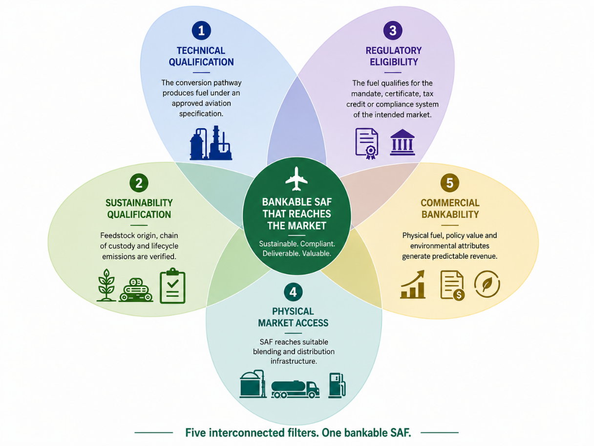 Five SAF commercial filters: technical qualification, sustainability, eligibility, market access and bankability