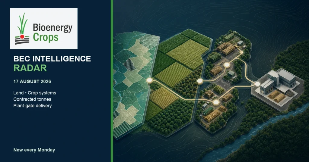 BEC Intelligence Radar, 17 August 2026 — land screening, crop systems, biomass logistics and industrial feedstock delivery