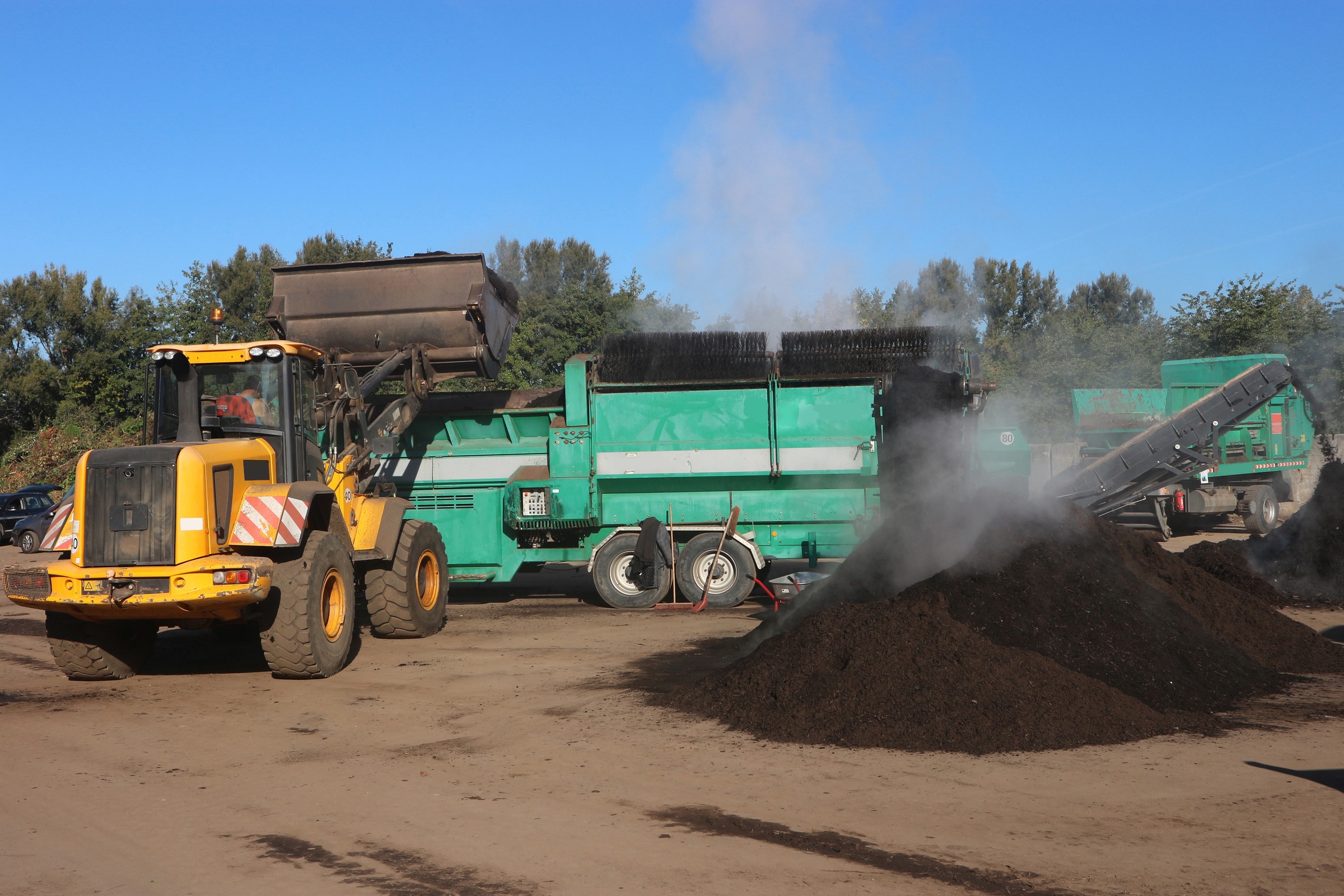 Industrial processing of carbon-rich organic material