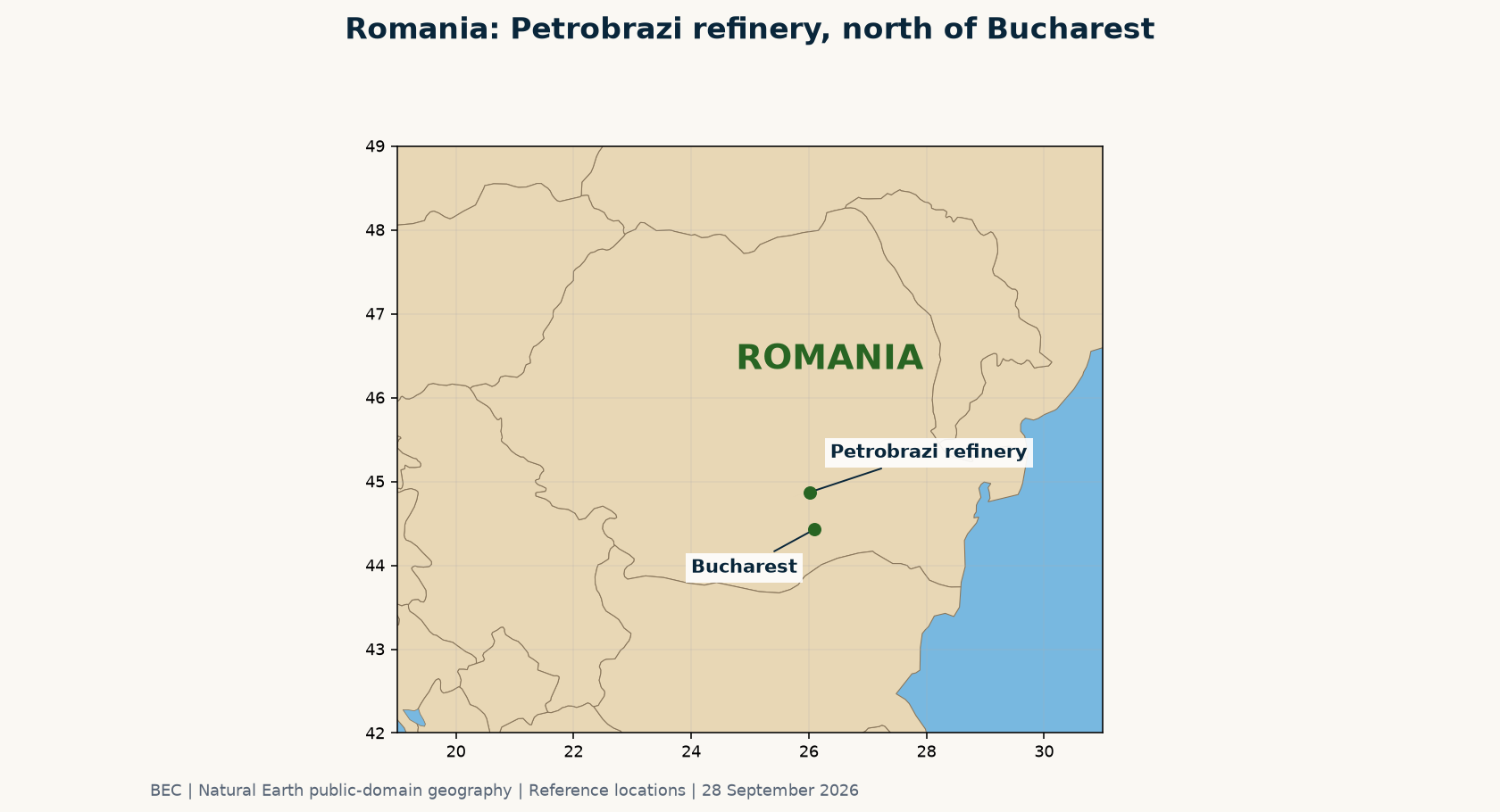 Petrobrazi refinery, near Ploiești, Romania, north of Bucharest. The new biofuel unit will use infrastructure at the existing refinery.