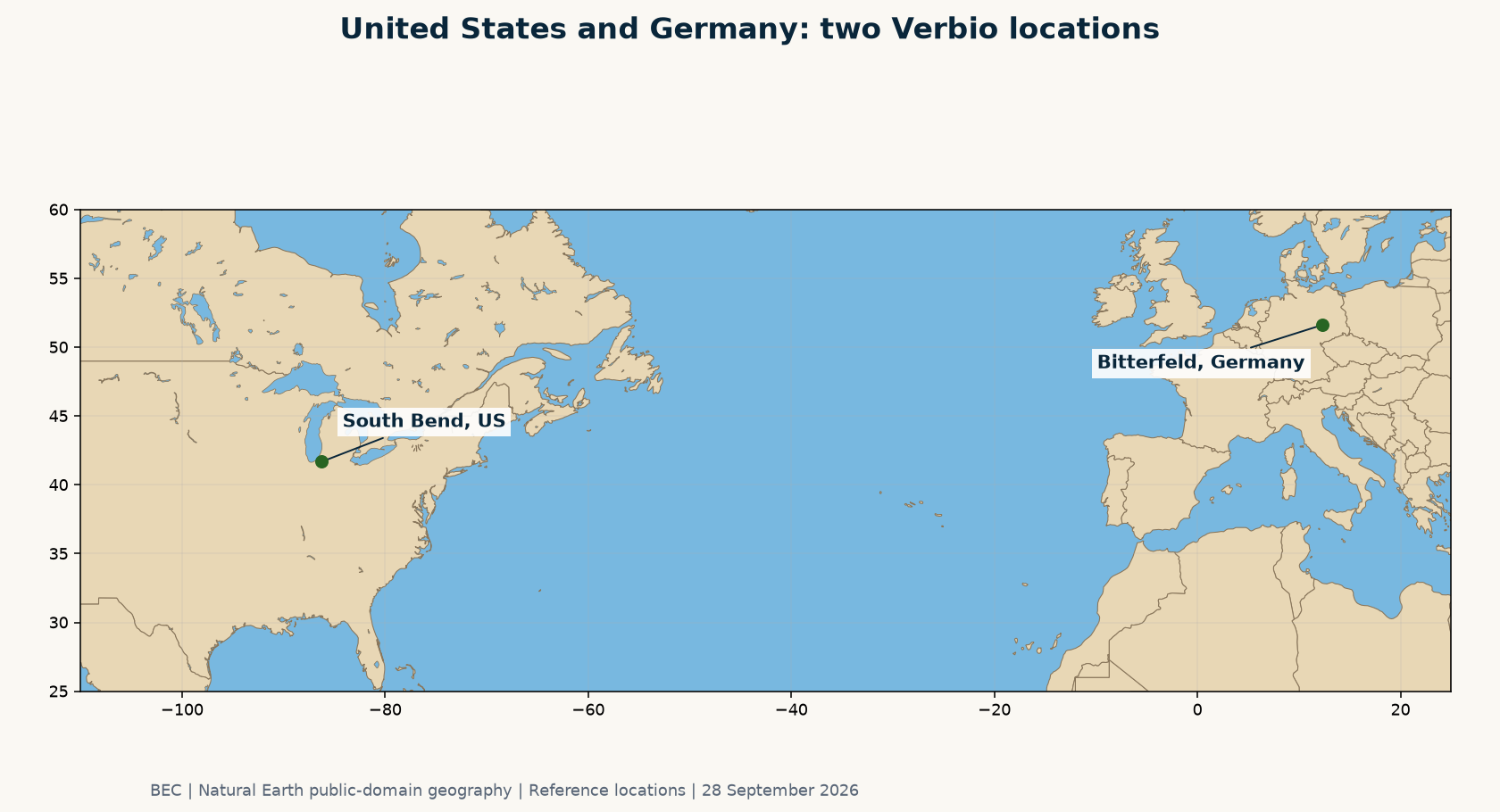 South Bend, Indiana, United States, and Bitterfeld, Germany. Verbio is developing distinct fuel and biobased-chemical production pathways at these locations.