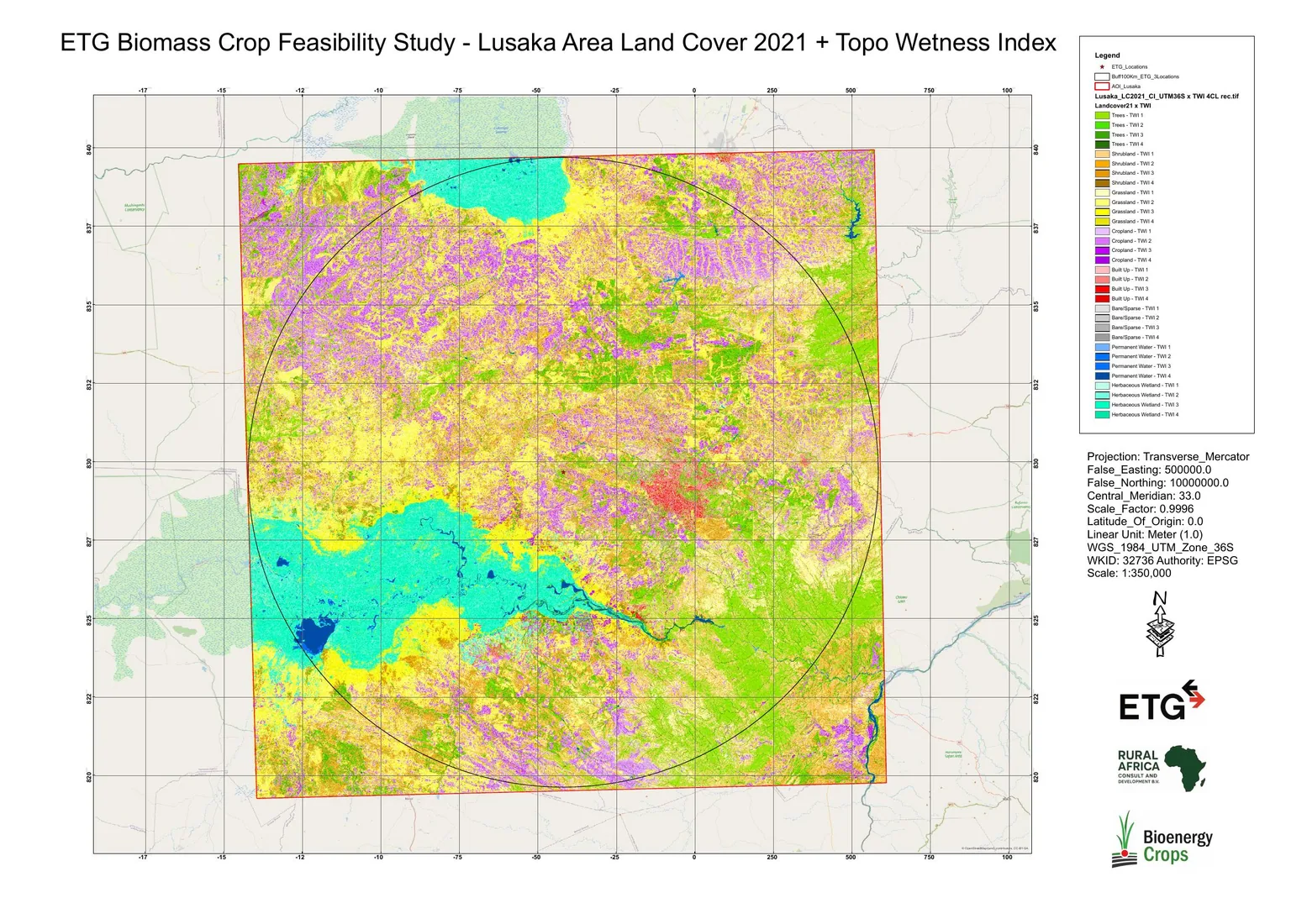 BEC regional land-cover and terrain screening map for the ETG and Rural Africa Consult biomass study in Zambia